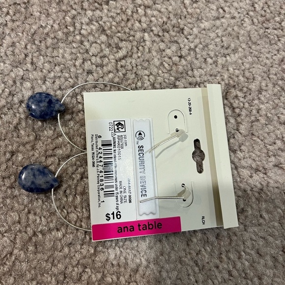 A.N.A. Semi Precious Teardrop Hoop Earrings - Picture 3 of 3